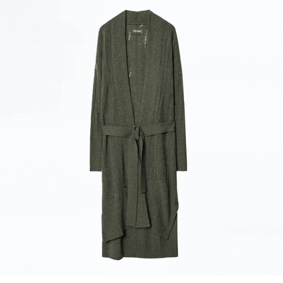 Zadig & Voltaire Olive Knit Cardigan - Picture 1 of 11